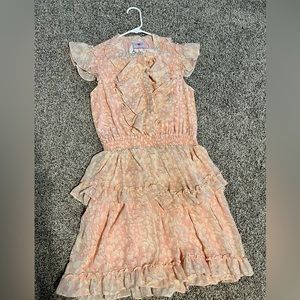 BuddyLove Astrid Ruffle Front Mini Dress - Bubble Bath - S / Pink / Abstract